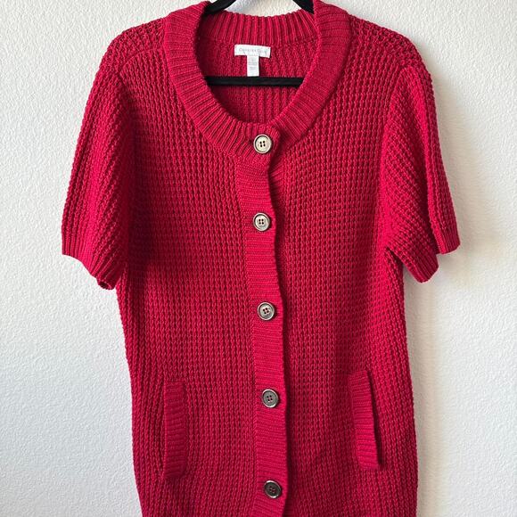 Red cotton knit short sleeve - Picture 1 of 2